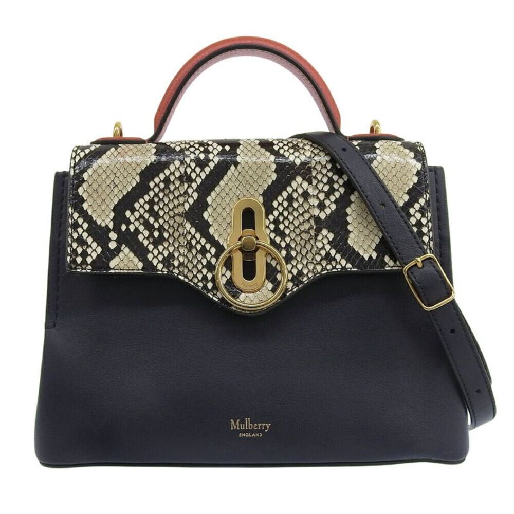 Mulberry Mini Seaton Python Embossed Leather Bag - image 1